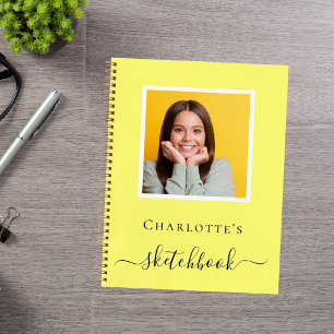 Sketchbook yellow photo typography notebook