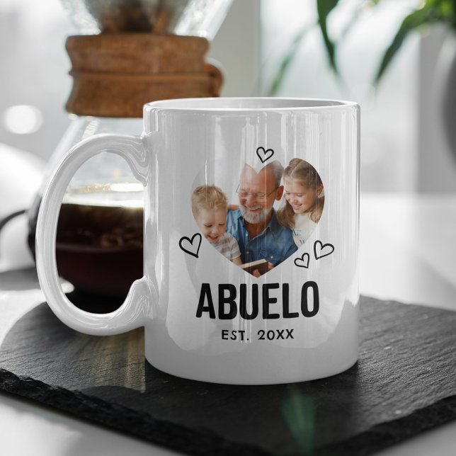 Sketched Abuelo Heart Photo Coffee Mug (Creator Uploaded)