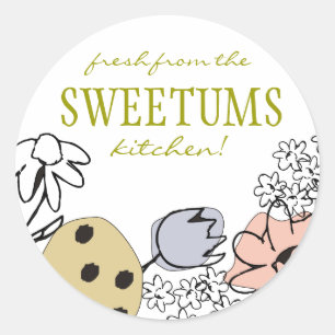 sketched bakery sweets flowers gift tag stickers