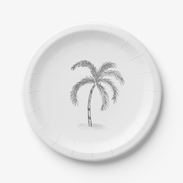 Sketched Black and White Paper Plates (Front)