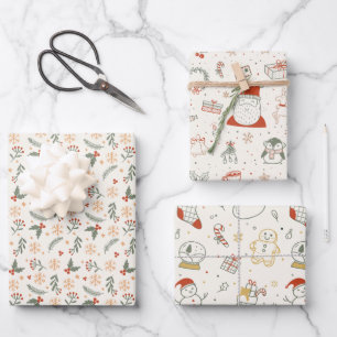 Sketched Boho Holiday Wrapping Paper