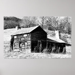 Sketched Cabin Poster