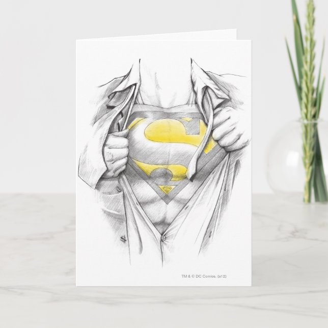 Sketched Chest Superman Logo Card (Front)