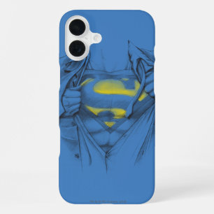 Sketched Chest Superman Logo iPhone 16 Plus Case