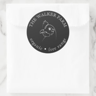 Sketched Chicken Farm Fresh Eggs  Classic Round Sticker