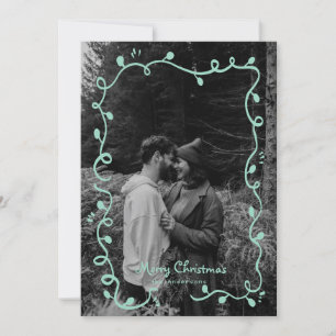 Sketched Christmas Light Cute Photo Holiday Card