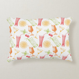 Sketched Cocktail Pattern Decorative Cushion