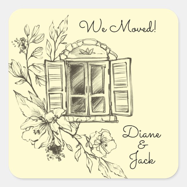 Sketched Cottage Scrapbook Square Sticker (Front)