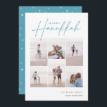 Sketched Cursive 6 Photo Collage Hanukkah Holiday Card<br><div class="desc">Share cheer with these modern Hanukkah holiday cards featuring 6 of your favourite photos in a grid collage layout. "Happy Hanukkah" appears at the top in classic serif and casual hand sketched cursive script. Personalise with your family name and the year at the lower right.</div>