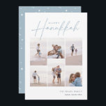 Sketched Cursive 6 Photo Collage Hanukkah Holiday Card<br><div class="desc">Share cheer with these modern Hanukkah holiday cards featuring 6 of your favourite photos in a grid collage layout. "Happy Hanukkah" appears at the top in classic serif and casual hand sketched cursive script. Personalise with your family name and the year at the lower right.</div>
