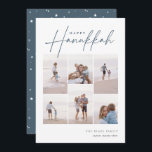 Sketched Cursive 6 Photo Collage Hanukkah Holiday Card<br><div class="desc">Share cheer with these modern Hanukkah holiday cards featuring 6 of your favourite photos in a grid collage layout. "Happy Hanukkah" appears at the top in classic serif and casual hand sketched cursive script. Personalise with your family name and the year at the lower right.</div>
