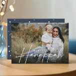 Sketched Cursive Full Photo Hanukkah Holiday Card<br><div class="desc">Share holiday greetings with these chic Hanukkah photo cards featuring your favourite full bleed horizontal or landscape orientated photo. "Happy Hanukkah" appears as a white text overlay in classic serif and casual hand sketched cursive lettering. Personalise with your family name.</div>