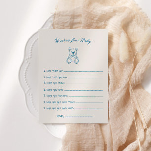Sketched Cute Bear Baby Shower Enclosure Card