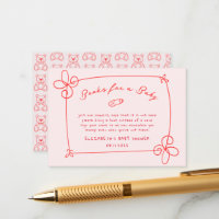 Sketched Cute Wavy Bow Frame Baby Shower