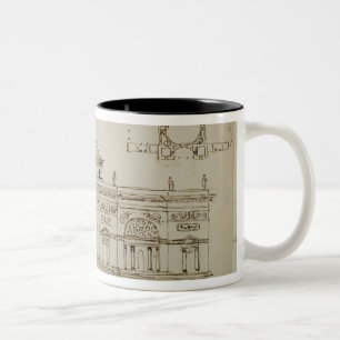 Sketched design for a domed building (pen & ink) Two-Tone coffee mug
