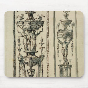 Sketched designs for ornate panels (pen & ink and mouse pad