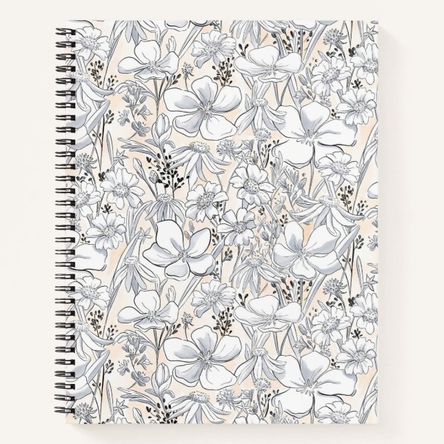 Sketched Floral Meadow Notebook (Front)