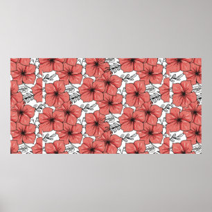 sketched flower print in bright colour