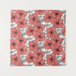 sketched flower print in bright colour tapestry