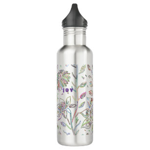 Sketched Flowers  710 Ml Water Bottle