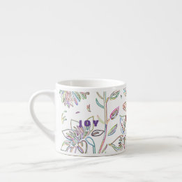 Sketched Flowers  Espresso Cup