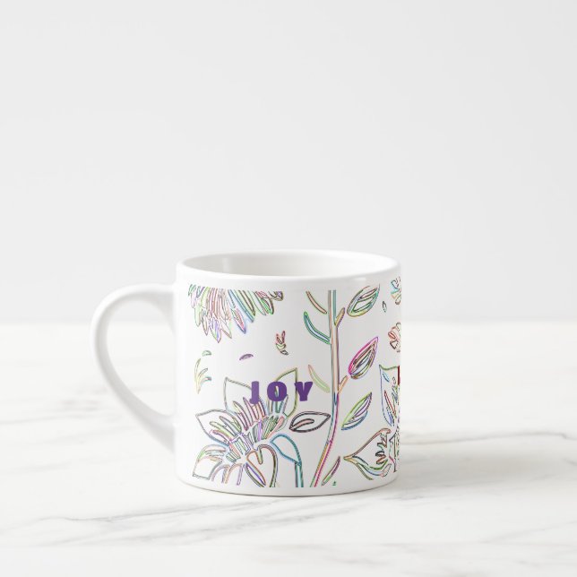 Sketched Flowers  Espresso Cup (Left)