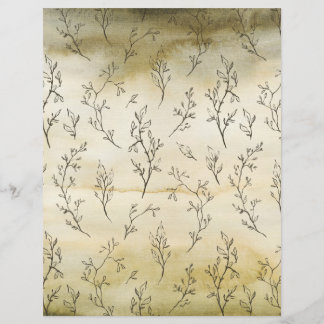 Sketched Leaves on Brown Watercolor Craft Paper