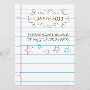 Sketched Loose Leaf Graduation Party Save the Date Invitation