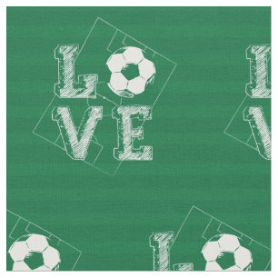 Sketched Love Soccer Fabric