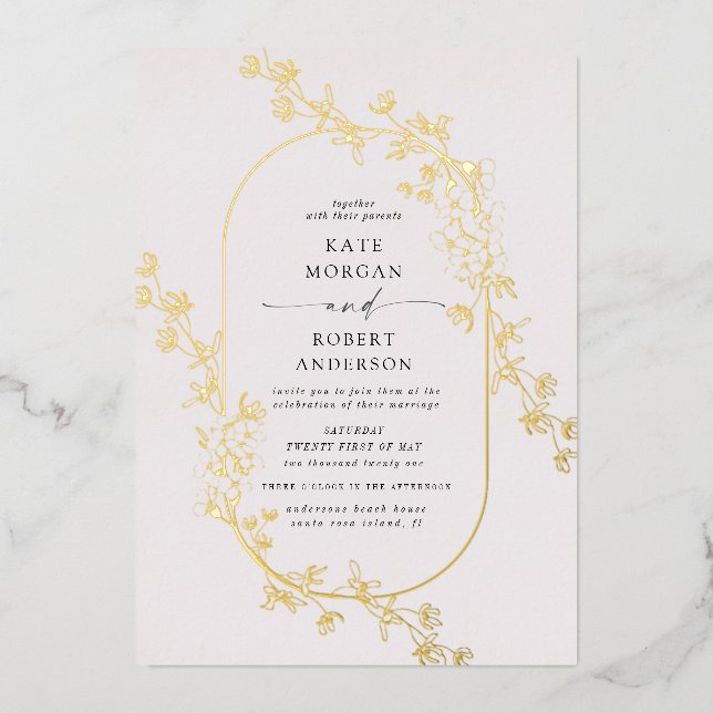 sketched modern floral wedding (Front)