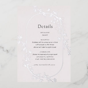 Sketched Modern Floral Wedding Reception Card