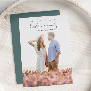 Sketched Names   Vertical Photo Save The Date