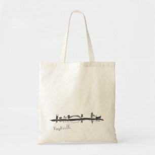 Sketched Nashville Skyline Tote Bag