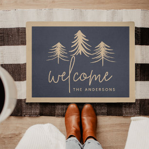 Sketched Pines Personalised Welcome Doormat