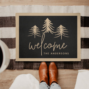 Sketched Pines Personalised Welcome Doormat