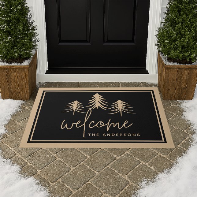Sketched Pines Personalised Welcome Doormat (Creator Uploaded)