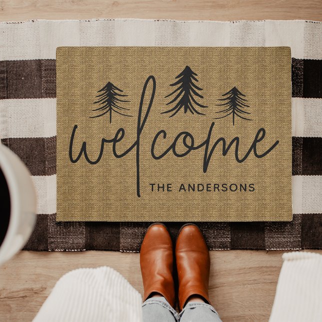 Sketched Pines Personalised Welcome Doormat (Creator Uploaded)
