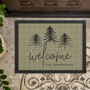Sketched Pines Personalised Welcome Doormat