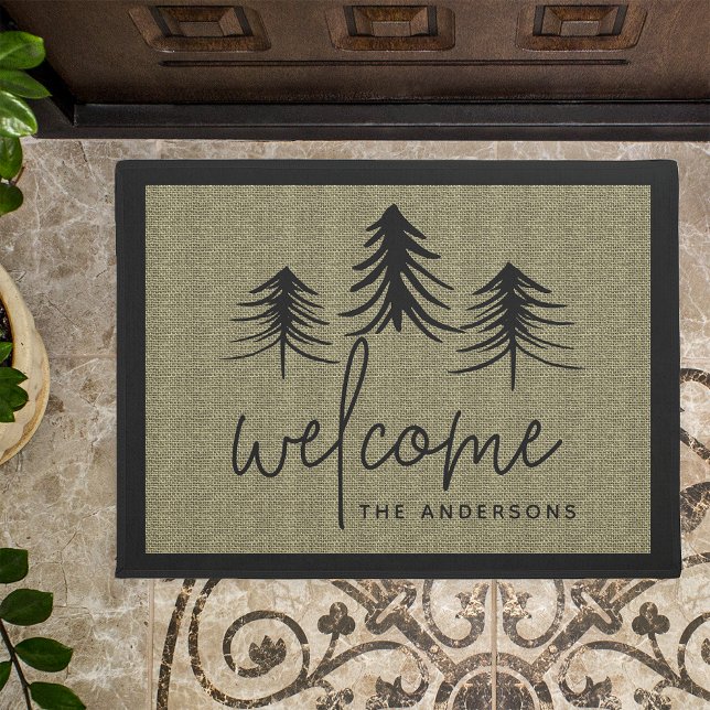 Sketched Pines Personalised Welcome Doormat (Creator Uploaded)