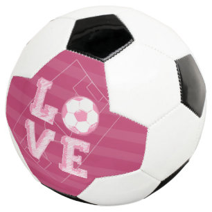 Sketched Pink Love Soccer Ball