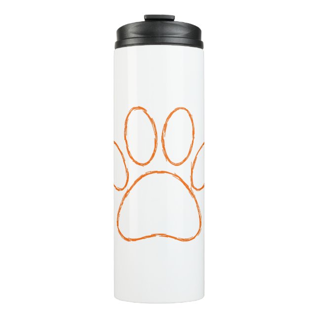 Sketched Puppy Paw Print Thermal Tumbler (Front)