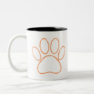 Sketched Puppy Paw Print Two-Tone Coffee Mug