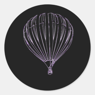 sketched Purple Balloon Classic Round Sticker