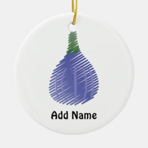 Sketched Purple Fig Ceramic Ornament
