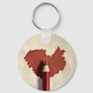 Sketched Scribbled Heart Key Ring