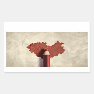 Sketched Scribbled Heart Rectangular Sticker