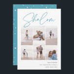 Sketched Shalom 6 Photo Collage Hanukkah Holiday Card<br><div class="desc">Share cheer with these modern Hanukkah holiday cards featuring 6 of your favourite photos in a grid collage layout. "Shalom" appears at the top in casual hand sketched cursive script. Personalise with your holiday greeting,  family name and the year at the lower right.</div>