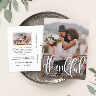 Sketched Thanks Wedding Photo Thank You Postcard