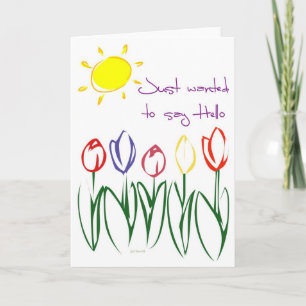 Sketched Tulips-Hello Card