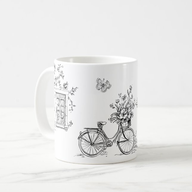 Sketched Vintage Doodles Collection Coffee Mug (Front Left)